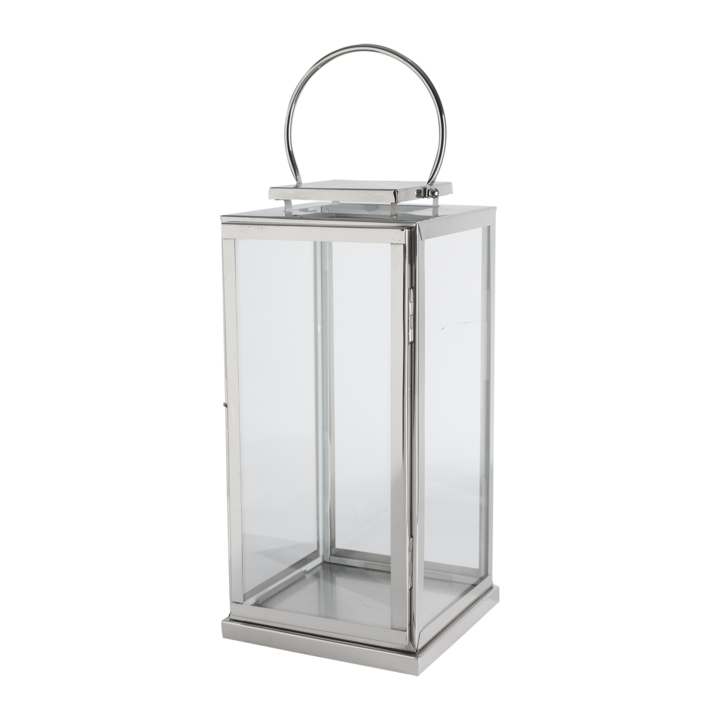 CLINTON Lykta L, Silverfärgad – längd: 26 cm, bredd: 26 cm, höjd: 54/72 cm