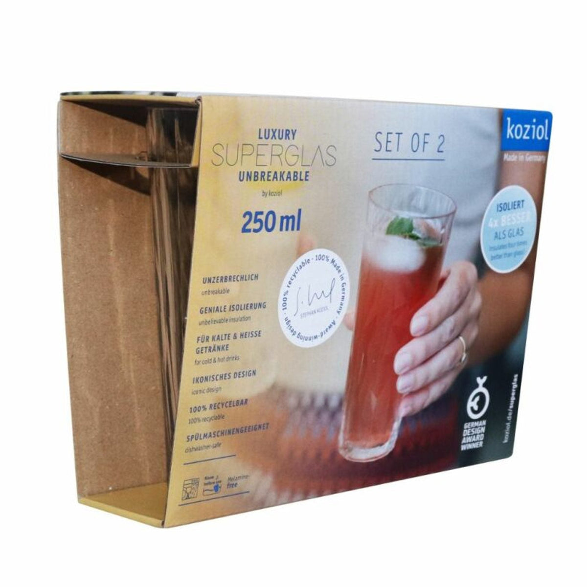 Drinkglas Club No.19 Superglas Plast 25 cl Crystal Clear 2-pack från Koziol