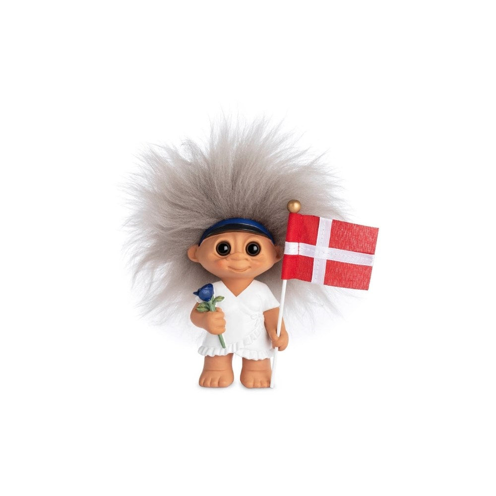 Lyckotroll Examen Tjej Blå 9 cm Träfigurer Spring Copenhagen