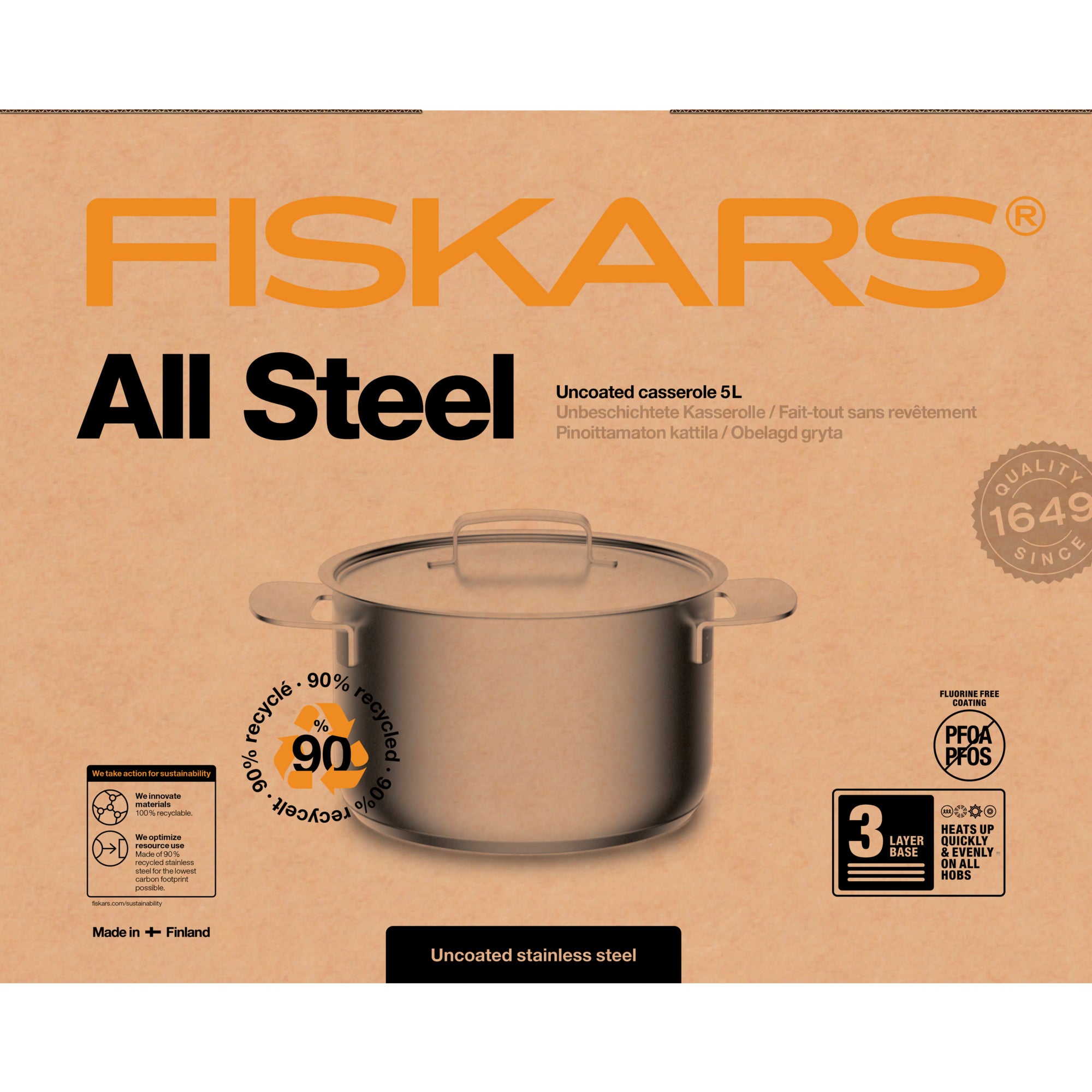 Gryta - All Steel 5,0L Fiskars