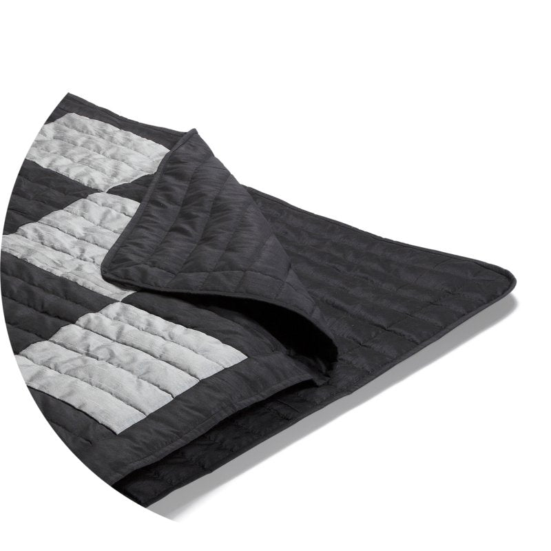 Överkast Patch/Metallo 270x270 cm vändbar svart/steel Etol