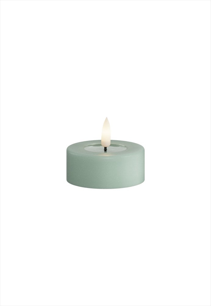 LED Värmeljus 6x4,5 cm Sage Green 2-pack DeluxeHomeart