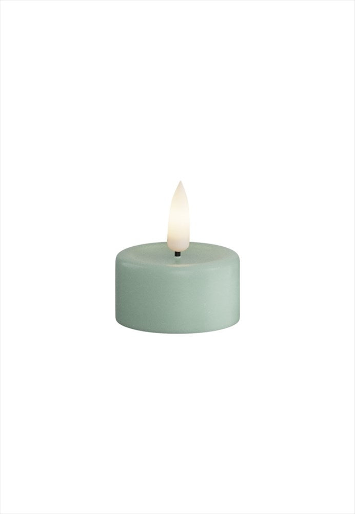LED Värmeljus 4x4,5 cm Sage Green 2-pack DeluxeHomeart