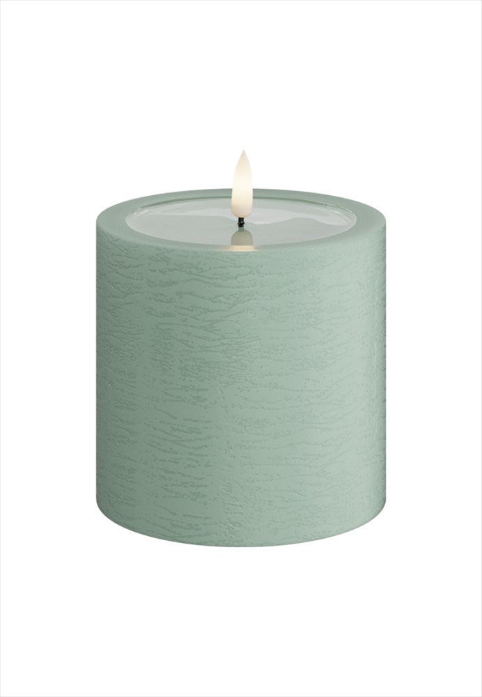 Unique LED Blockljus Sage Green 10x10 cm Unique Candles