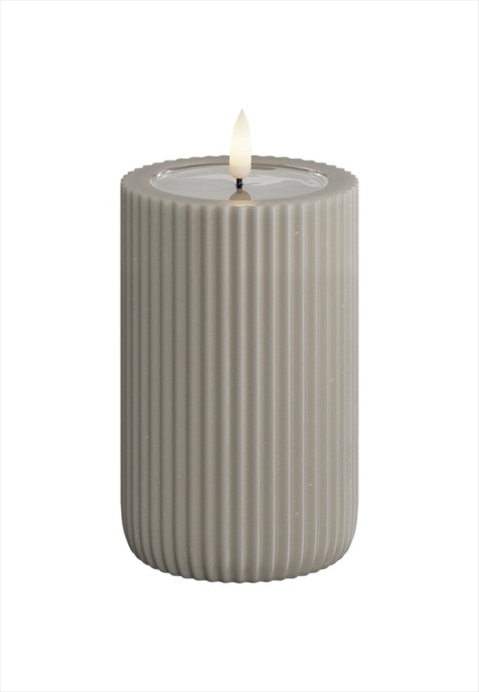 Unique LED Blockljus Stripe Sand 8x12,5 cm Unique Candles