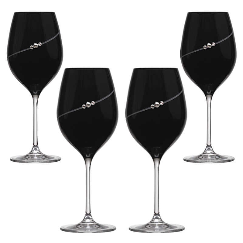 Black New Pen Rödvinsglas med Swarovski-kristaller 4 st MATRIVO