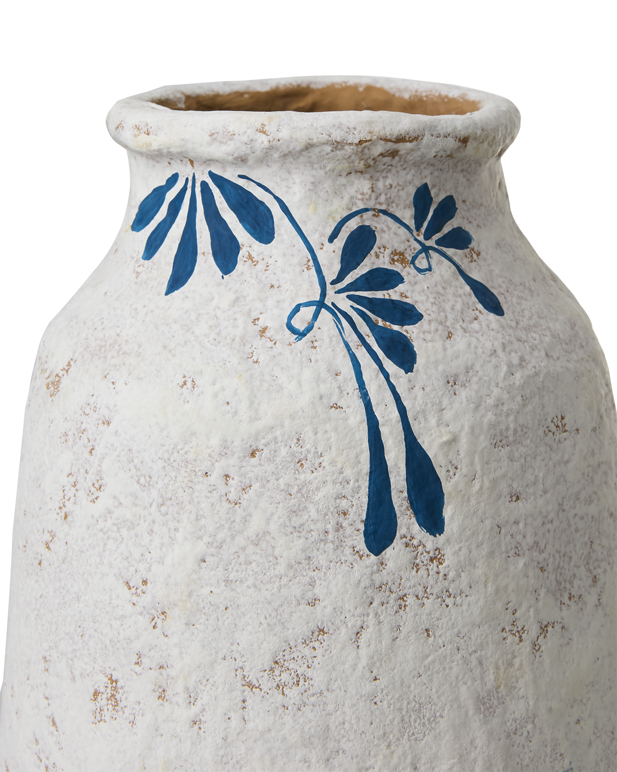 Handmålad ANGUS vas i elfenben och blått i cotton maché från affari of sweden