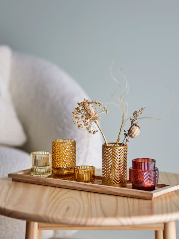 Sanga - Bricka (Brun / glas) Bloomingville