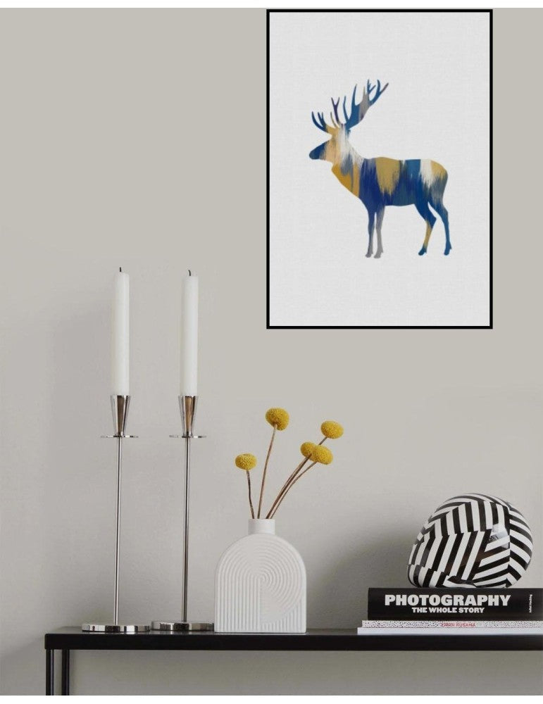 Affisch - Blue A Yellow Moose Pelcasa