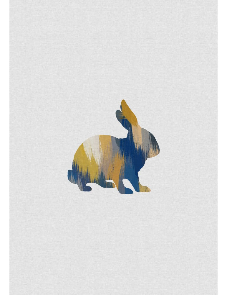 Affisch - Blue A Yellow Rabbit Pelcasa 21x30