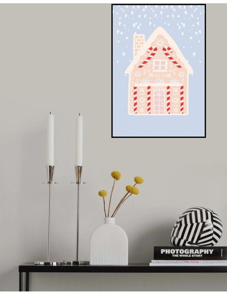 Affisch - Blue Gingerbread House Pelcasa