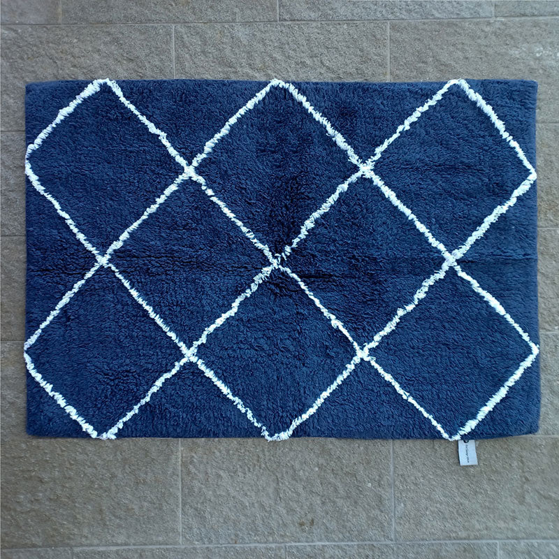 Bomullsmatta Romb Blå/vit Etol