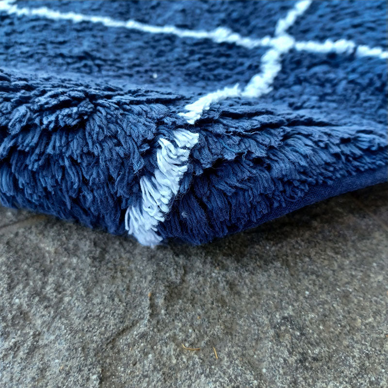 Bomullsmatta Romb Blå/vit Etol