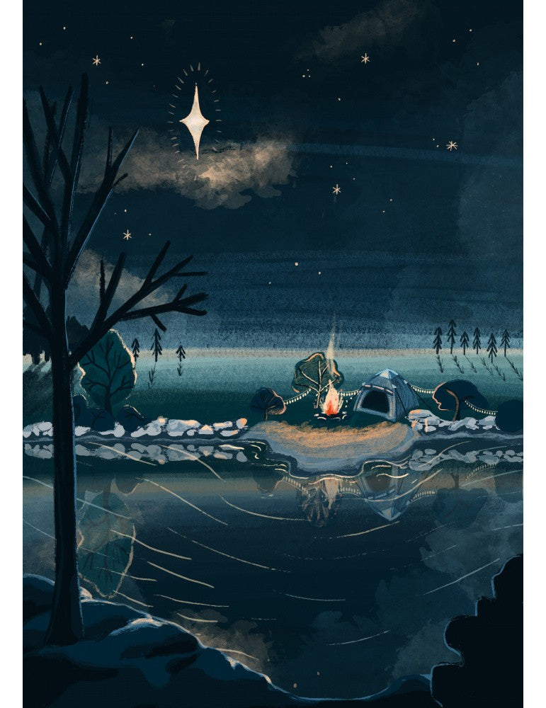 Affisch - Christmas Camping Pelcasa 21x30 cm