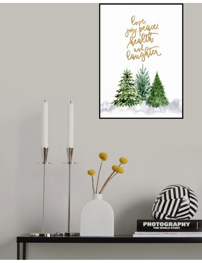 Affisch - Christmas Trees With Holiday Wishes Pelcasa 21x30 cm