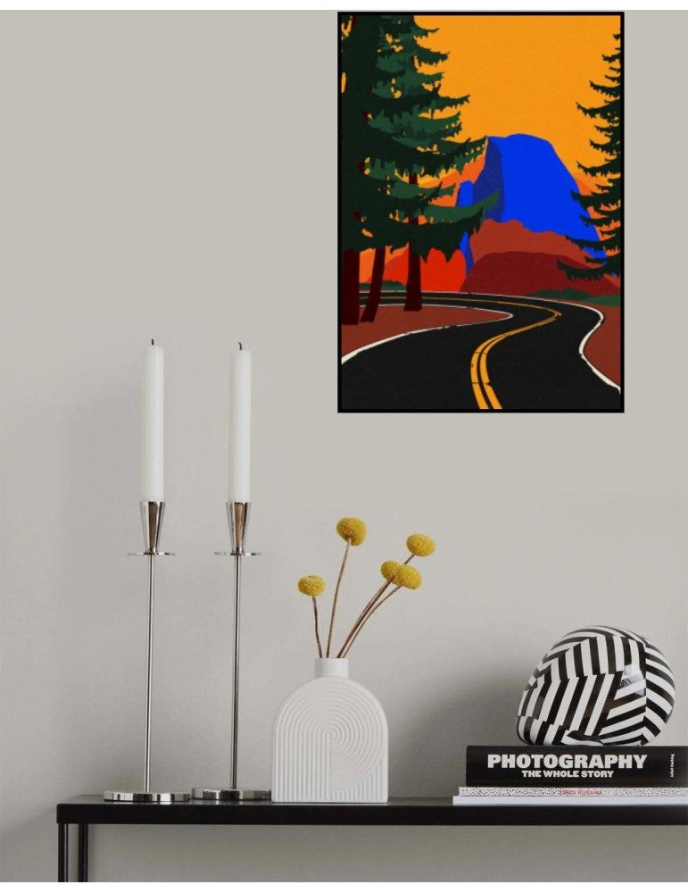 Affisch - Clacier Road With Half Dome Pelcasa