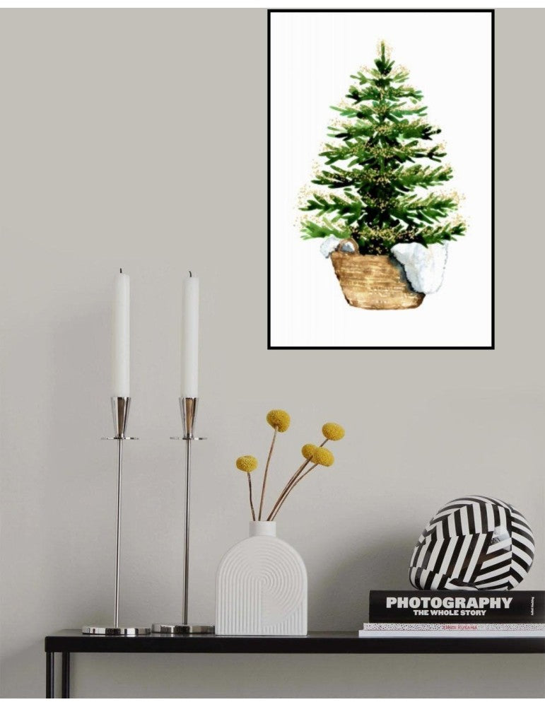 Affisch - Cozy Watercolor Christmas Tree (2) Pelcasa
