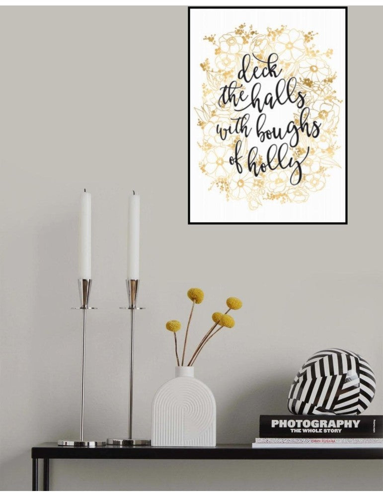 Affisch - Deck The Halls With Gold Flowers Pelcasa