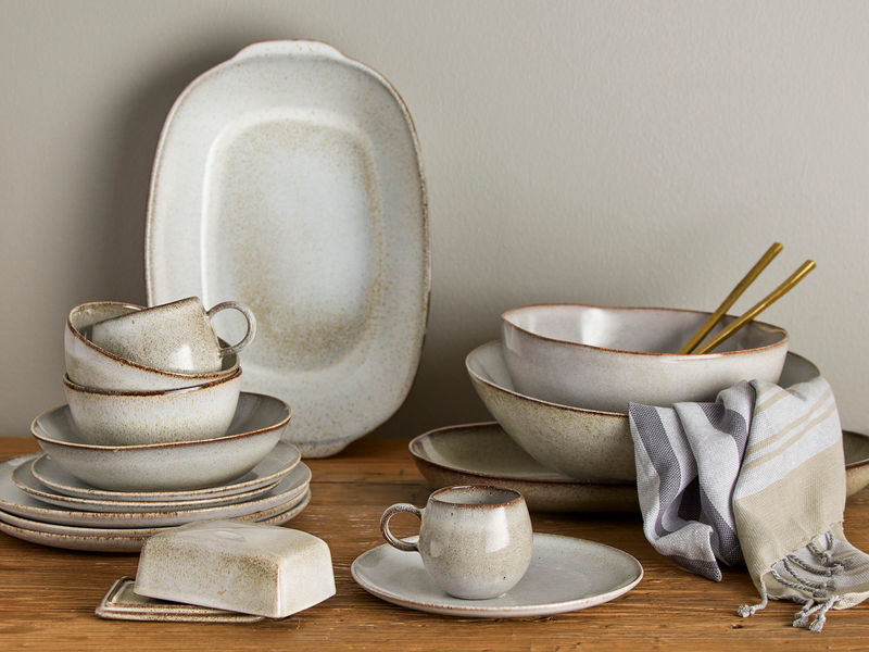 Bloomingville Sandrine Dinnerware Set, Nature, Stoneware Bloomingville