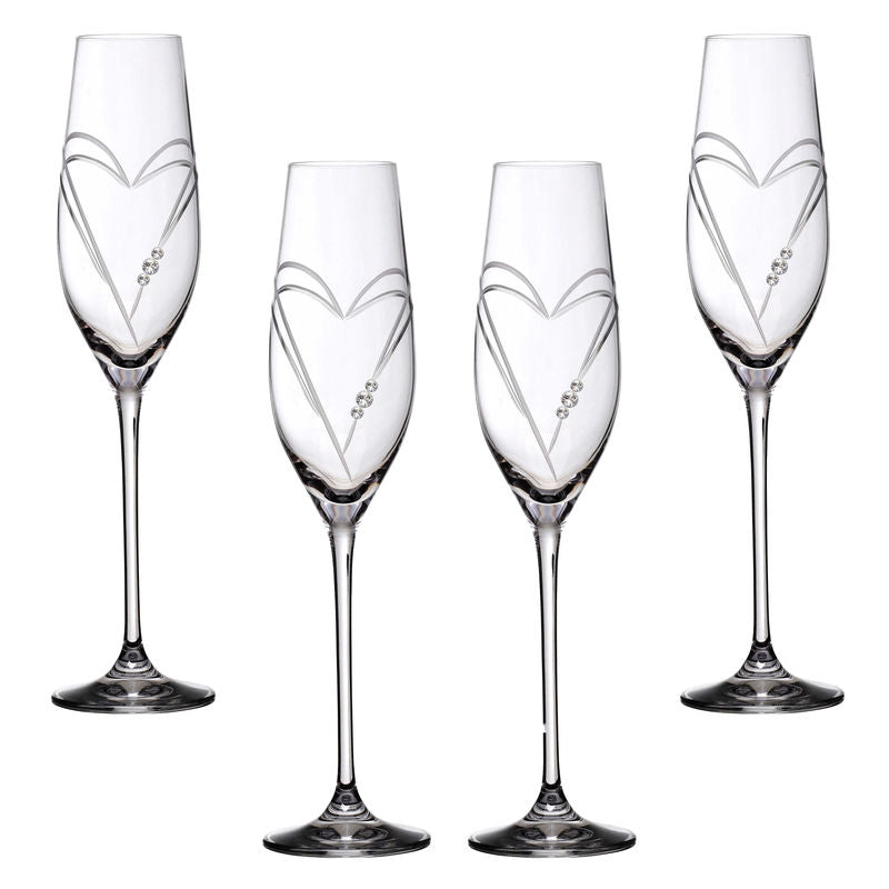 Two Hearts Champagneglas med Swarovski-kristaller - 4 st MATRIVO