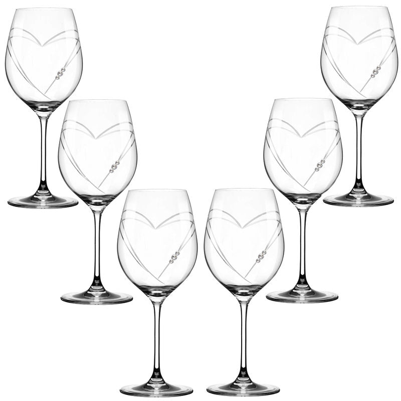 Two Hearts - Rödvinsglas med Swarovski-kristaller Rödvinsglas MATRIVO