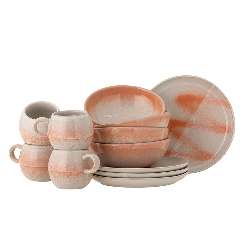 Bloomingville Paula Breakfast Set, Orange, Stoneware Bloomingville