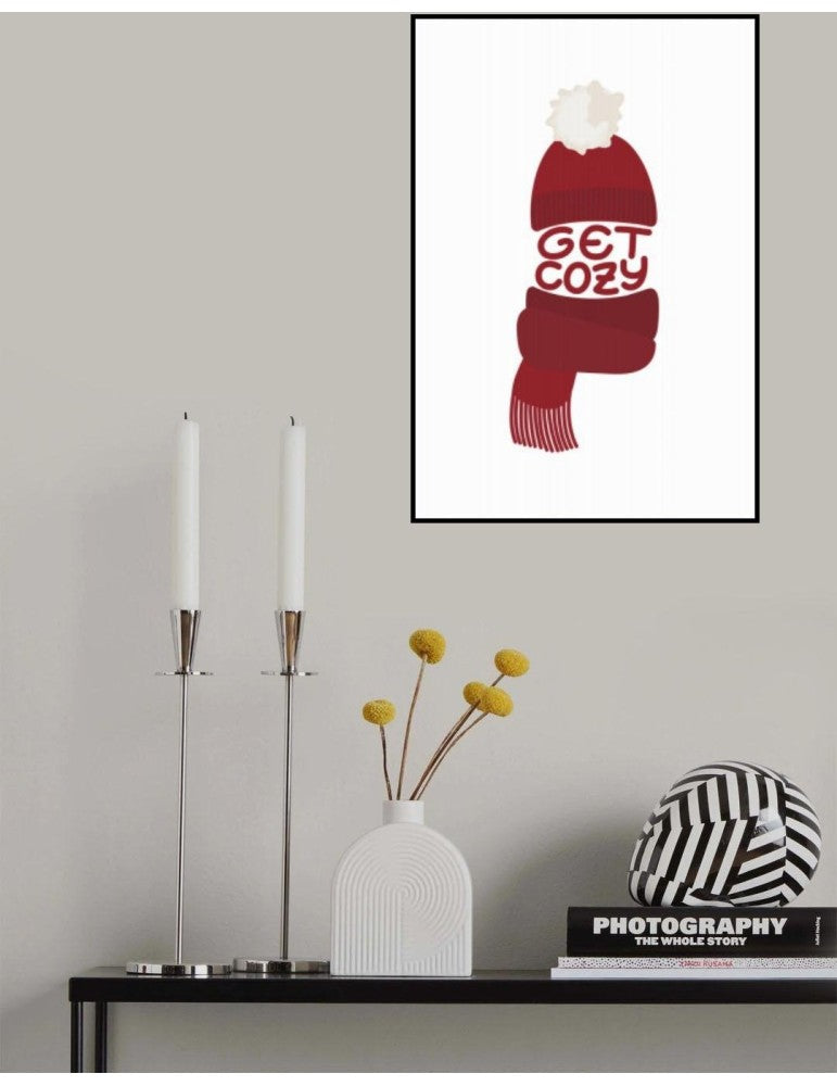 Affisch - Get Cozy (Röd) Pelcasa 21x30 cm