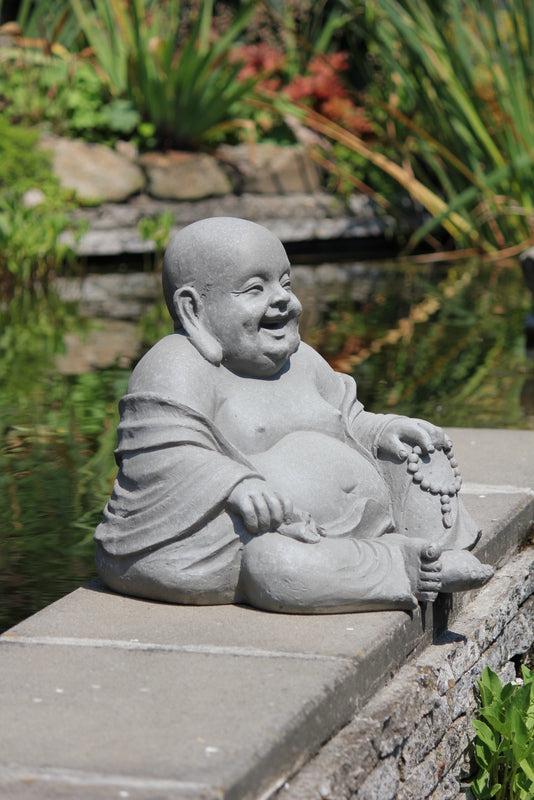 Glad Buddha Staty 26x24 cm Boeddha Beelden