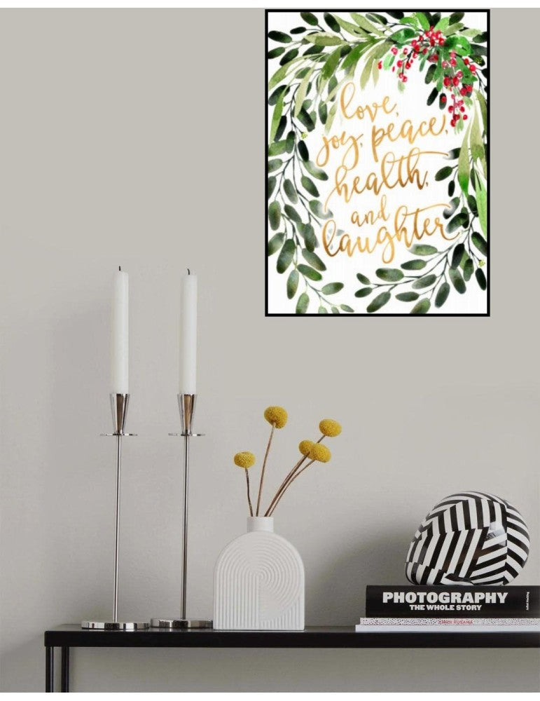 Affisch - Holiday Wishes With Watercolor Bouquet Pelcasa 21x30 cm