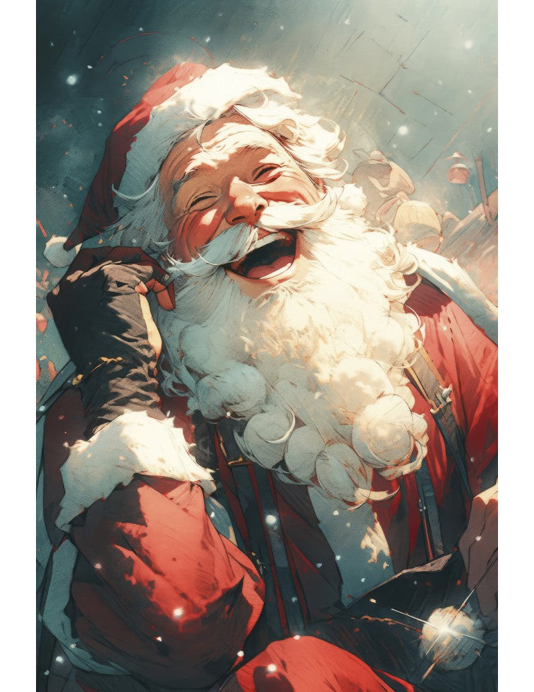 Affisch - Laughing Santa Pelcasa 21x30 cm