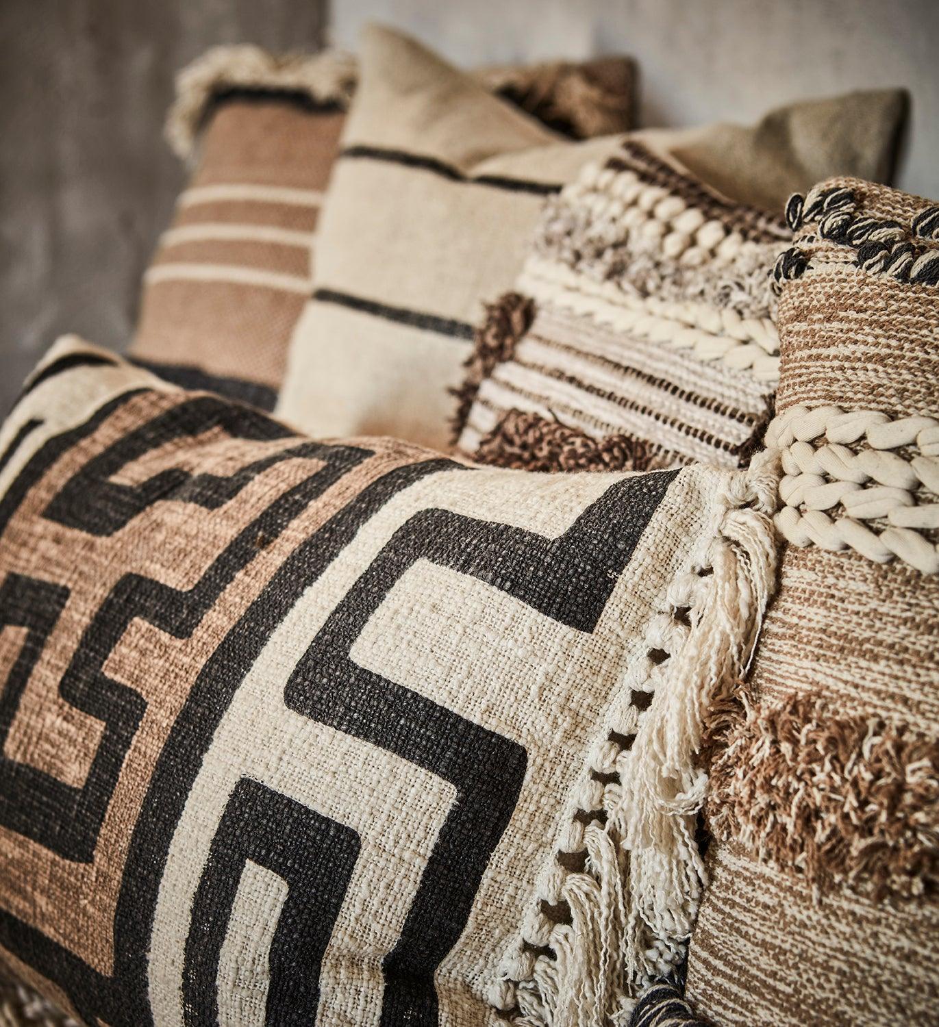 MINNA Kuddfodral, Beige/grå/elfenben Kuddfodral Affari of Sweden