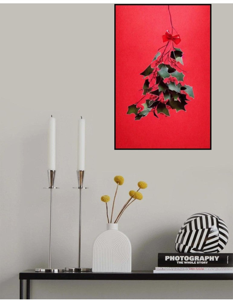 Affisch - Mistletoe With Red Bow Pelcasa