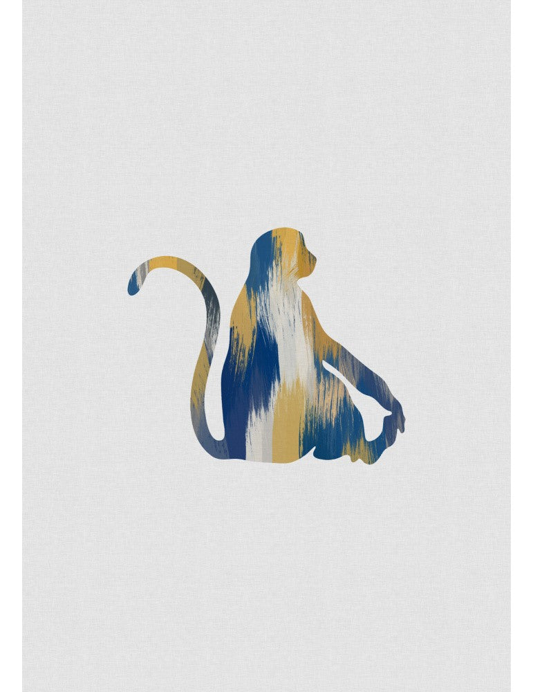 Affisch - Monkey Blue A Yellow Pelcasa 21x30