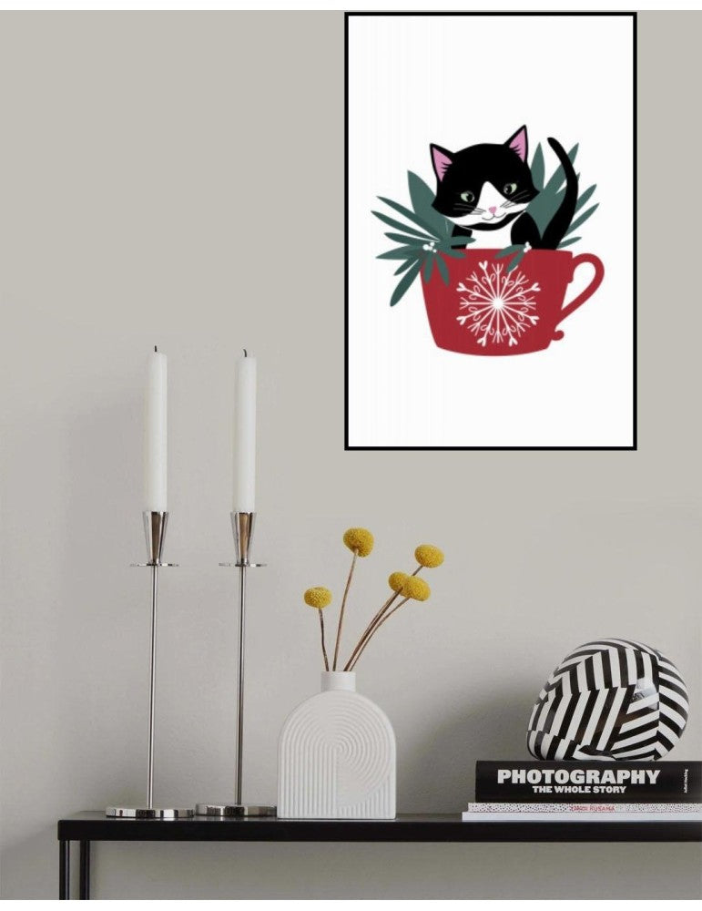 Affisch - My Cat Coco In A Holiday Mug Pelcasa 21x30 cm