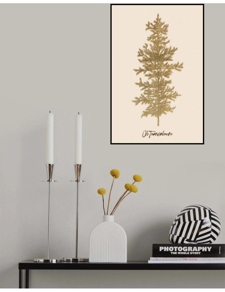 Affisch - Oh Tannebaum (Guld) Pelcasa 21x30 cm