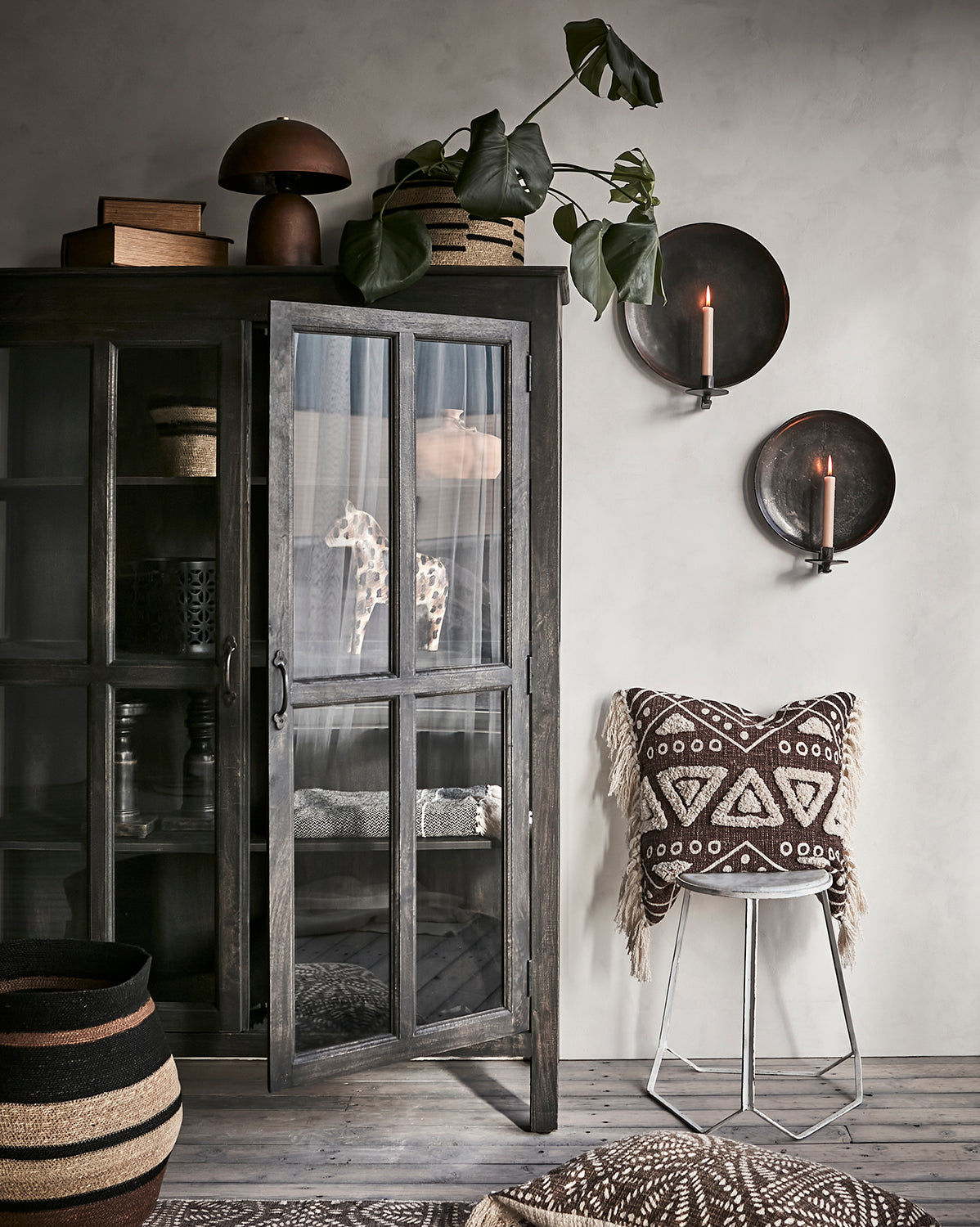 CARTER Väggljushållare M, Mörkbrun Affari of Sweden