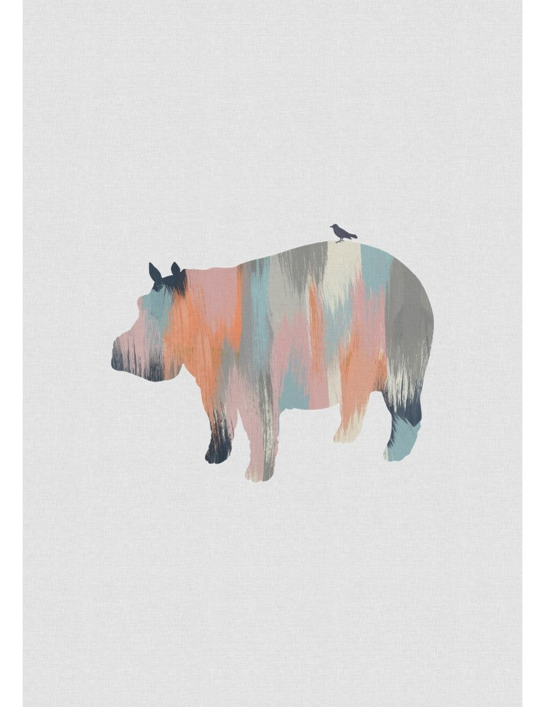 Affisch - Pastel Hippo Pelcasa 70x100
