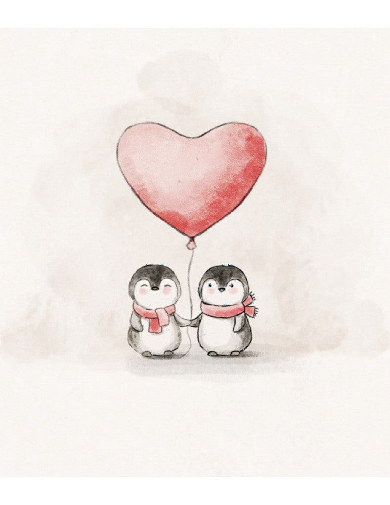 Affisch - Penguin In Love Pelcasa 21x30