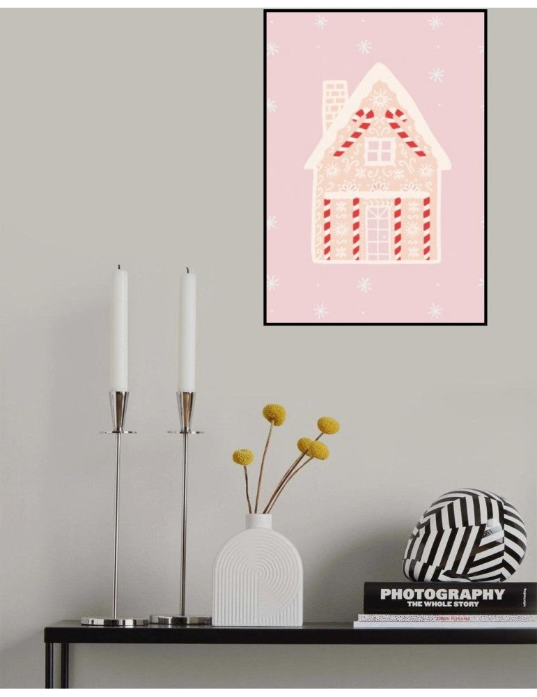 Affisch - Pink Gingerbread House Pelcasa