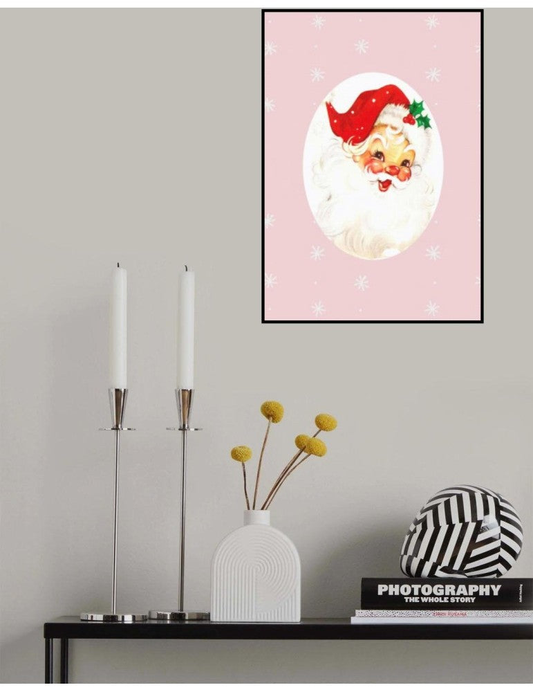 Affisch - Pink Santa Claus Father Christmas Pelcasa 21x30 cm
