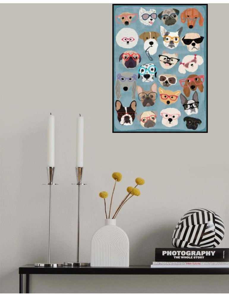 Affisch - Puzzle Dogs In Glasses Pelcasa