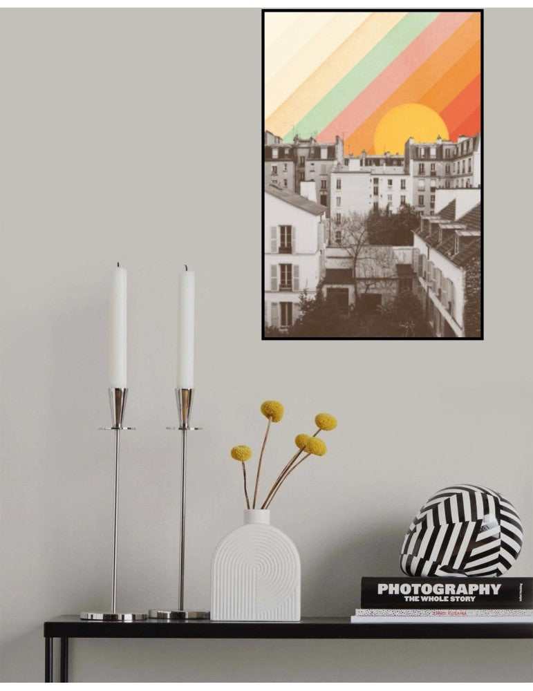 Affisch - Rainbow Sky Above Paris Pelcasa