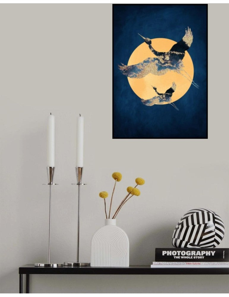 Affisch - Sapphire Sun Aamp Cranes Pelcasa