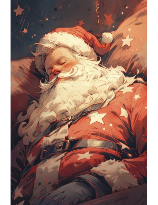 Affisch - Sleeping Santa Pelcasa 21x30 cm