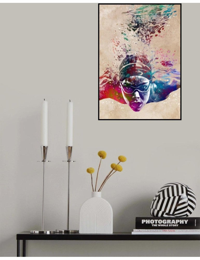 Affisch - Swimmer Sport Art Pelcasa