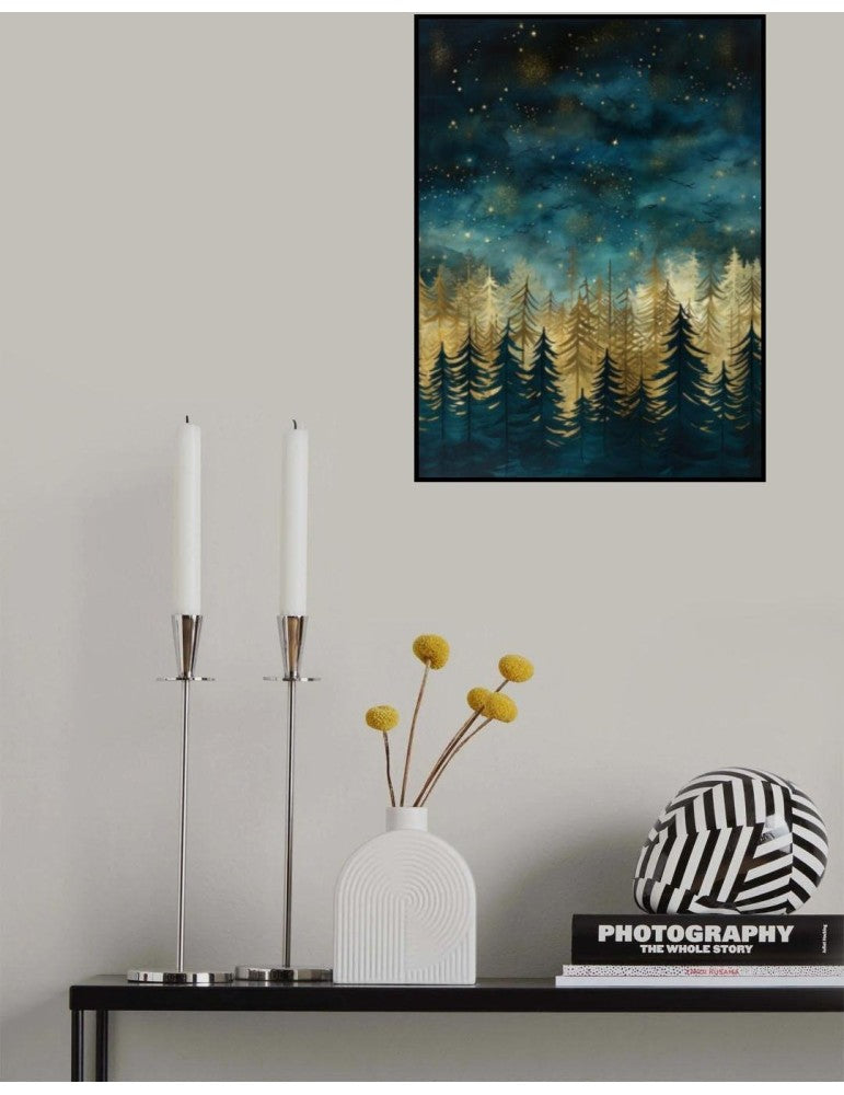 Affisch - Teal And Gold 2 Pelcasa 21x30 cm