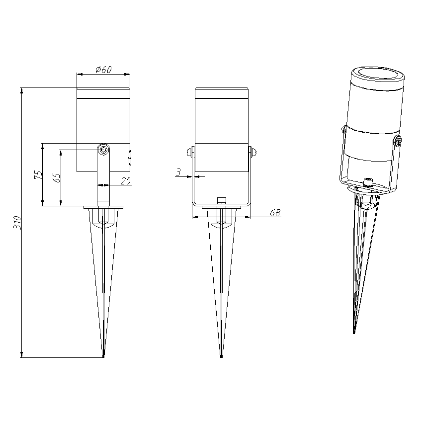 Luna Start (mörkgrå) Markspottar LightsOn Garden Plug & Play