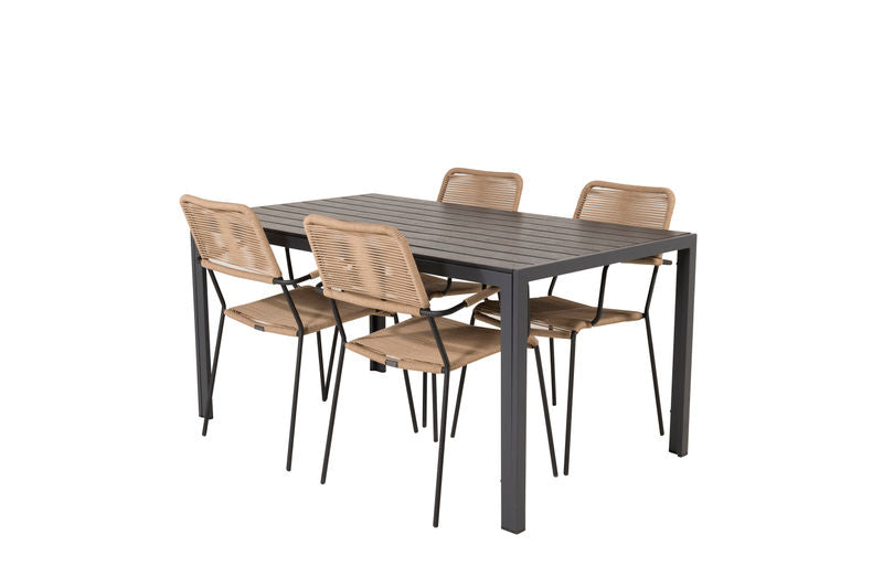 LINDOS & BREAK Matstolar 2 st Brun + Matbord Matbord Venture Home