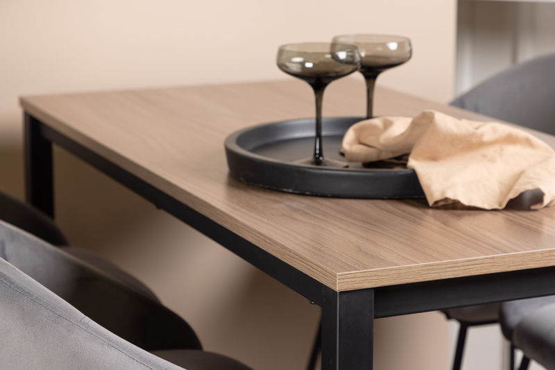 Camden Barbord + 4 Velvet Bar Chair - Svart / Mörkgrå sammet Matbord Venture Home