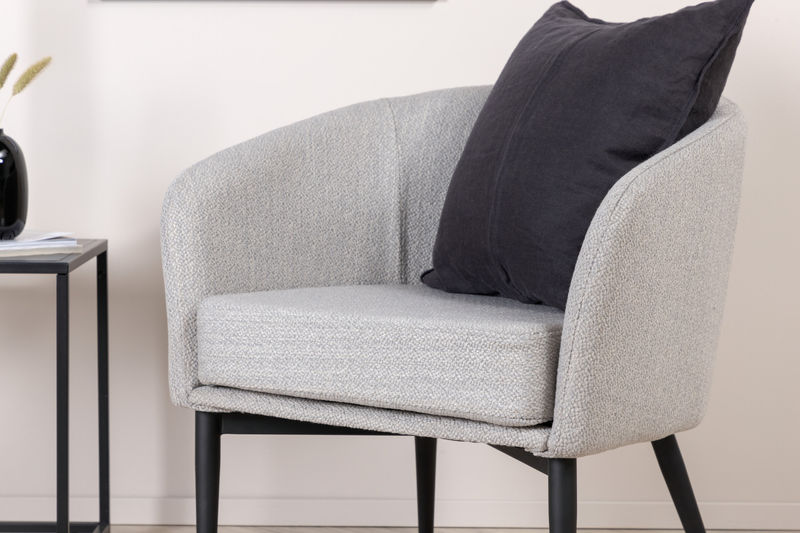 Fluffig enkelsoffa - svart / grått tyg Fåtölj Venture Home